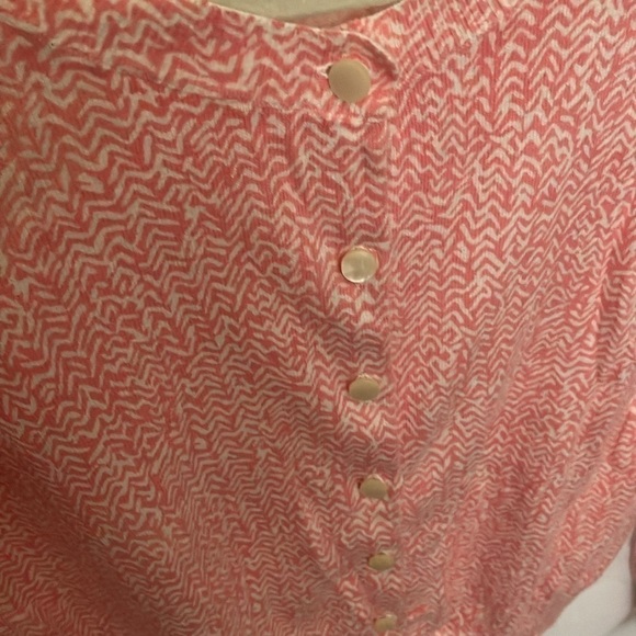 Banana Republic: Pink/Cream cardigan sweater- abstract pattern- lightweight- M - Picture 12 of 16